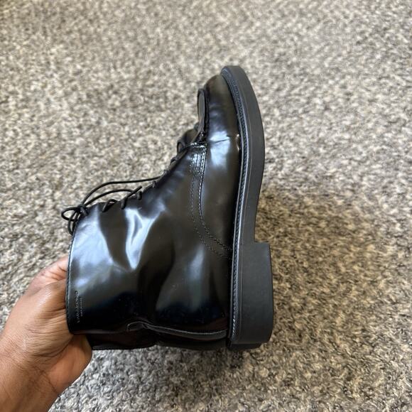 Vagabond Shoemakers Black Patent Leather Ankle Boots Lace Up Zip Combat 36 US 6 - Picture 5 of 7